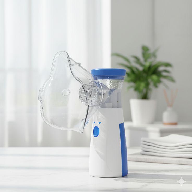 Portable Mesh Nebulizer – Low Noise Ultrasonic Inhaler for Adults & Kids...